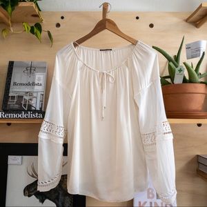 Elie Tahari Silk Beaded Blouse Top M